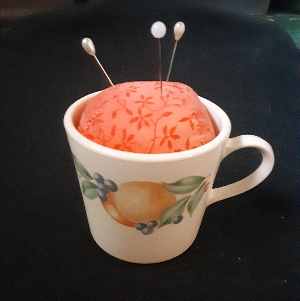 Teacup pin cushion